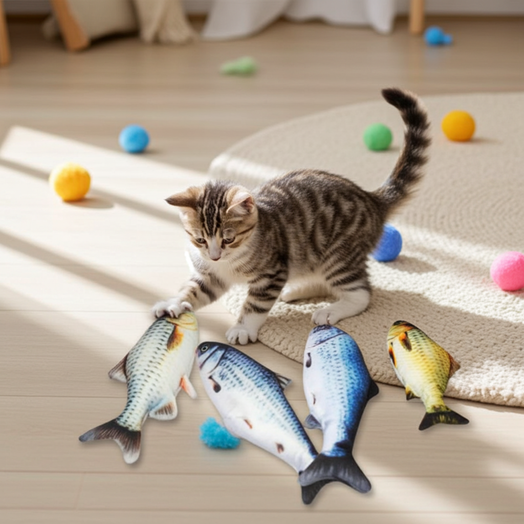 Electric Flopping Fish Cat Toy - Realistic Motion, USB Rechargeable