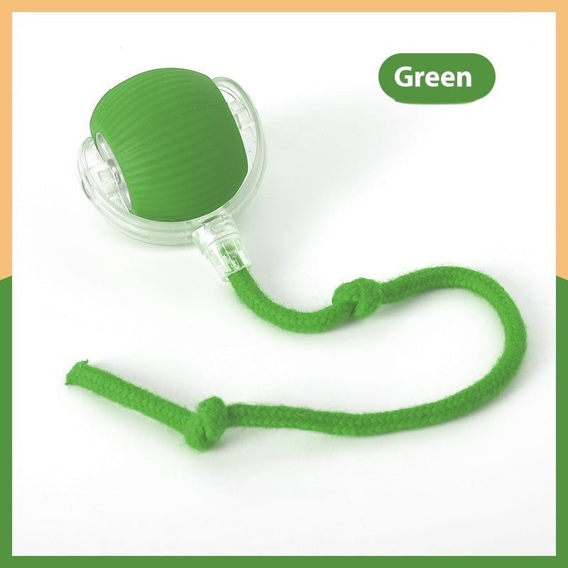 Self-Rolling Interactive Cat Ball Toy with Rope Tassel