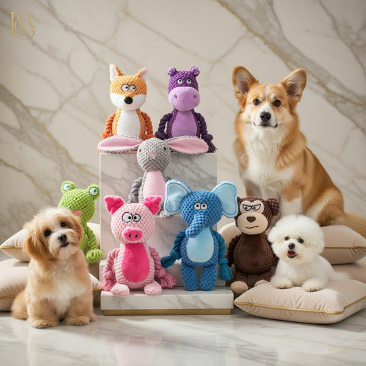 Plush Squeaky Rope Toy – Interactive Tug & Play for Dogs
