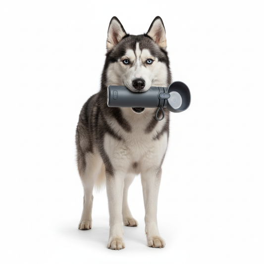 600ml Dog Water Bottle - Husky completo
