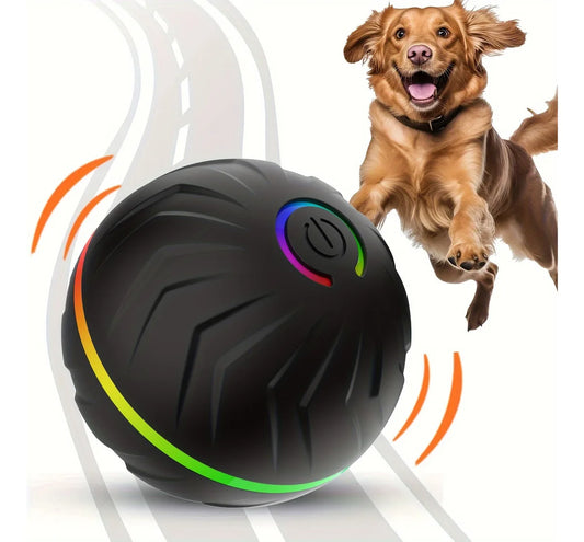 Intelligent Teasing Dog Ball, Interactive Dog Toys, Random Rolling & Jumping, Dazzling Colorful Lights, Long Life 4h, Comes