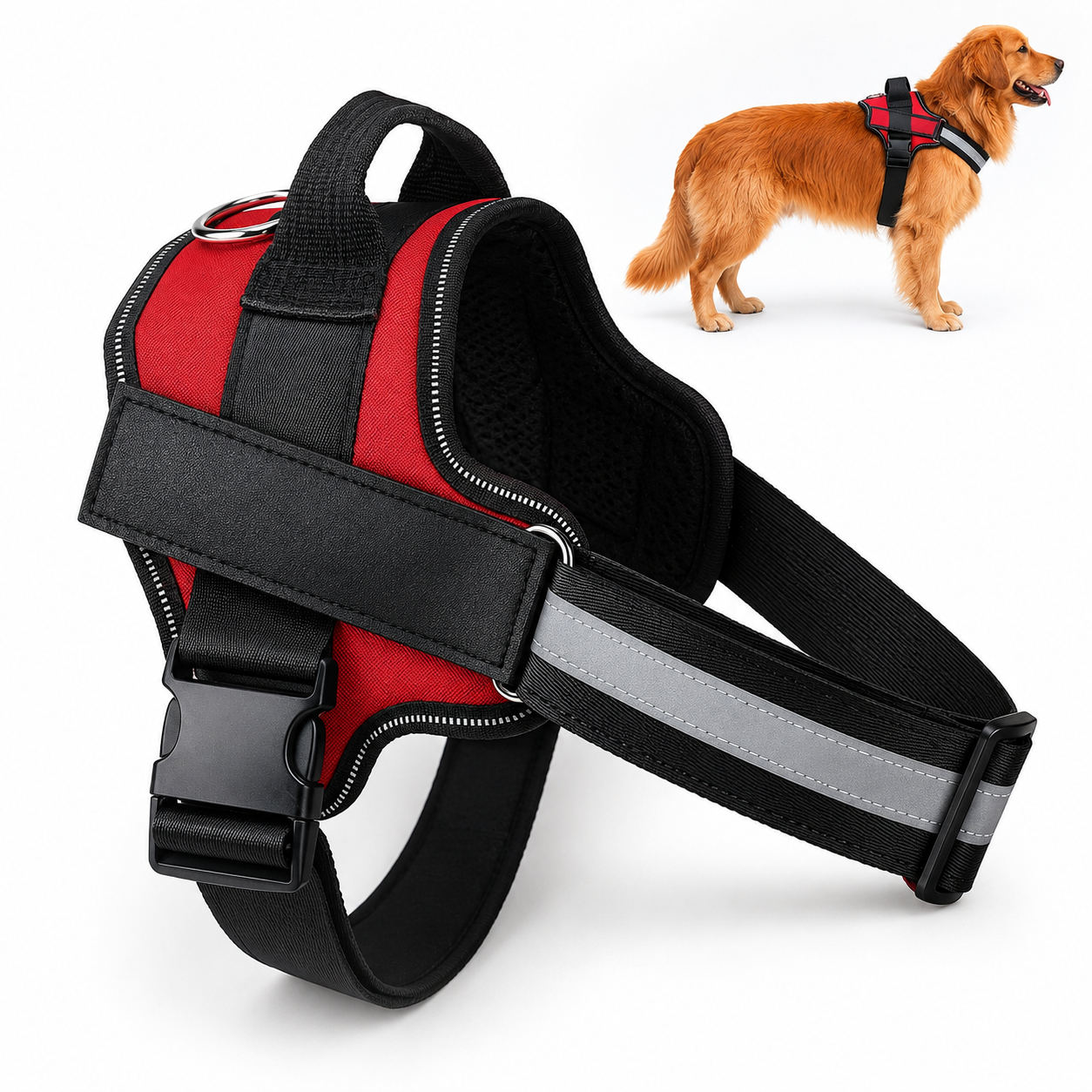 Personalized No-Pull Dog Harness – Reflective & Breathable with Custom Patch