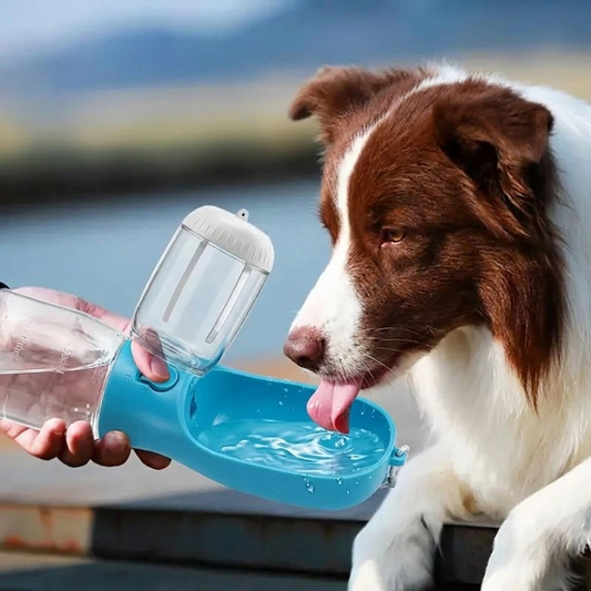 3-in-1 Portable Dog Water Bottle, Food Bowl & Waste Bag Dispenser