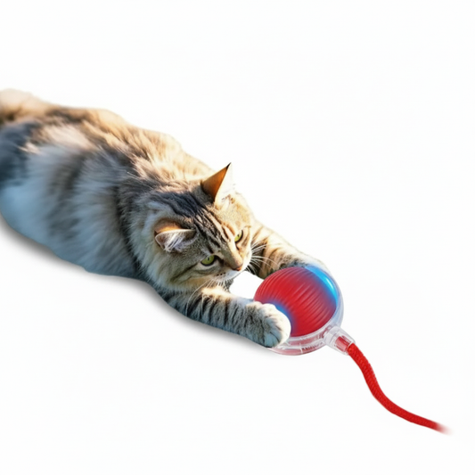 Gato con pelota - Fondo Blanco